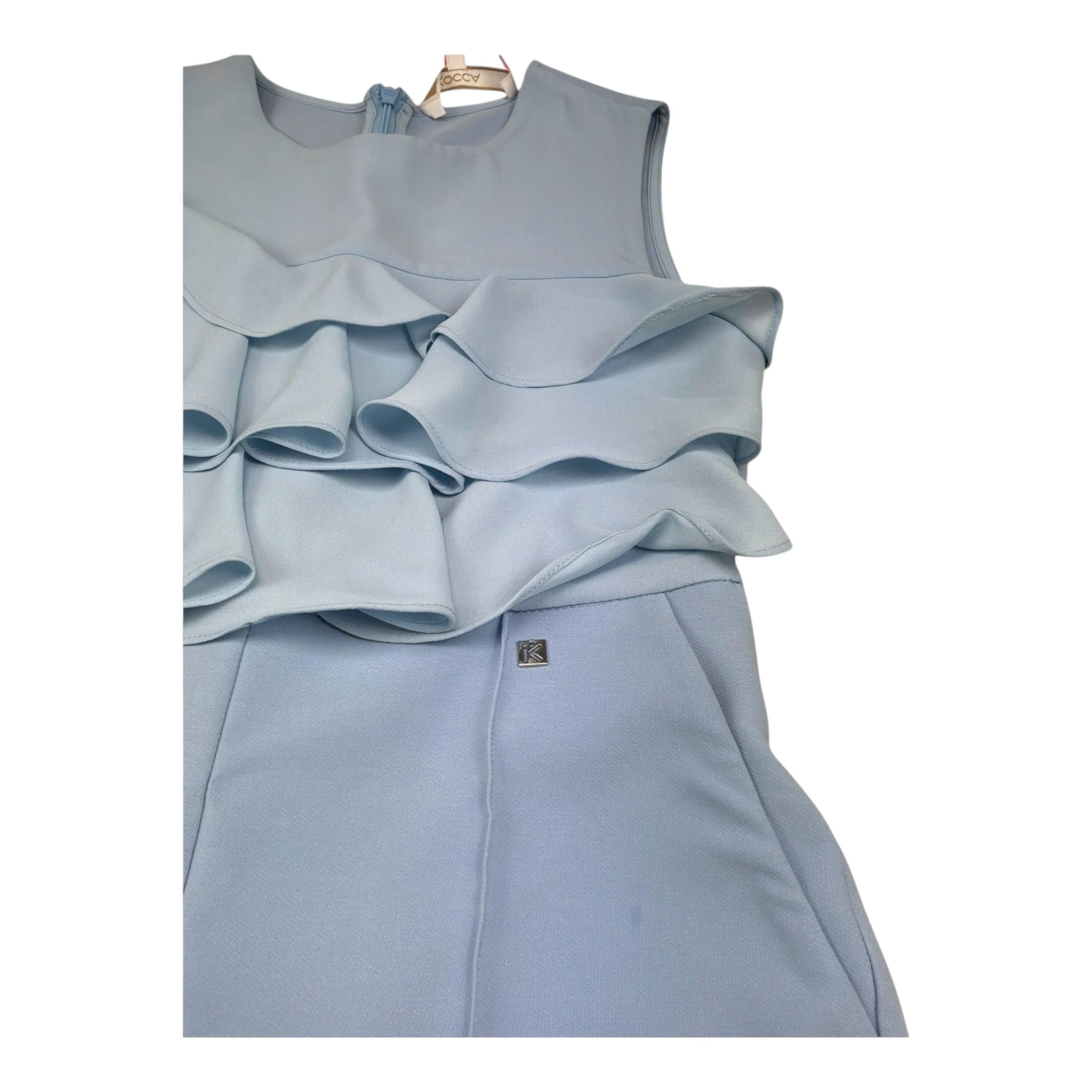 Kocca Tuta Intera Tinta Unita Giromanica per Bambina NADINI AZZURRO Kocca 