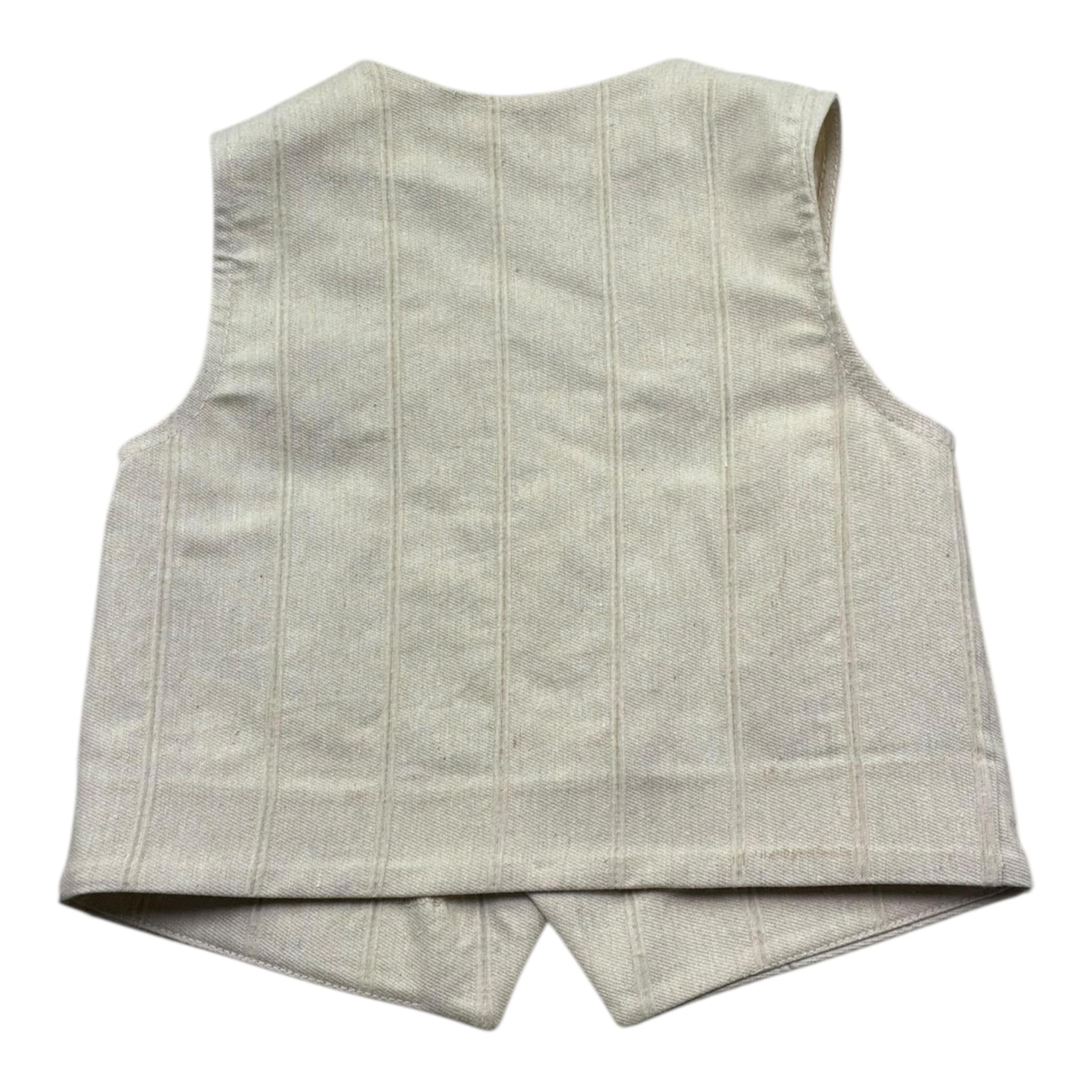 Le Bebe' Gilet Tinta Unita con Fantasia A Righe per Neonato LBB5403 BEIGE LE BEBE' 