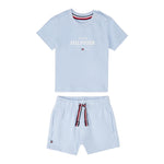 Tommy Hilfiger Completo 2 Pezzi T-Shirt-Bermuda Tinta Unita per Neonato KN0KN02047 AZZURRO TOMMY HILFIGER 