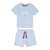 Tommy Hilfiger Completo 2 Pezzi T-Shirt-Bermuda Tinta Unita per Neonato KN0KN02047 AZZURRO TOMMY HILFIGER 