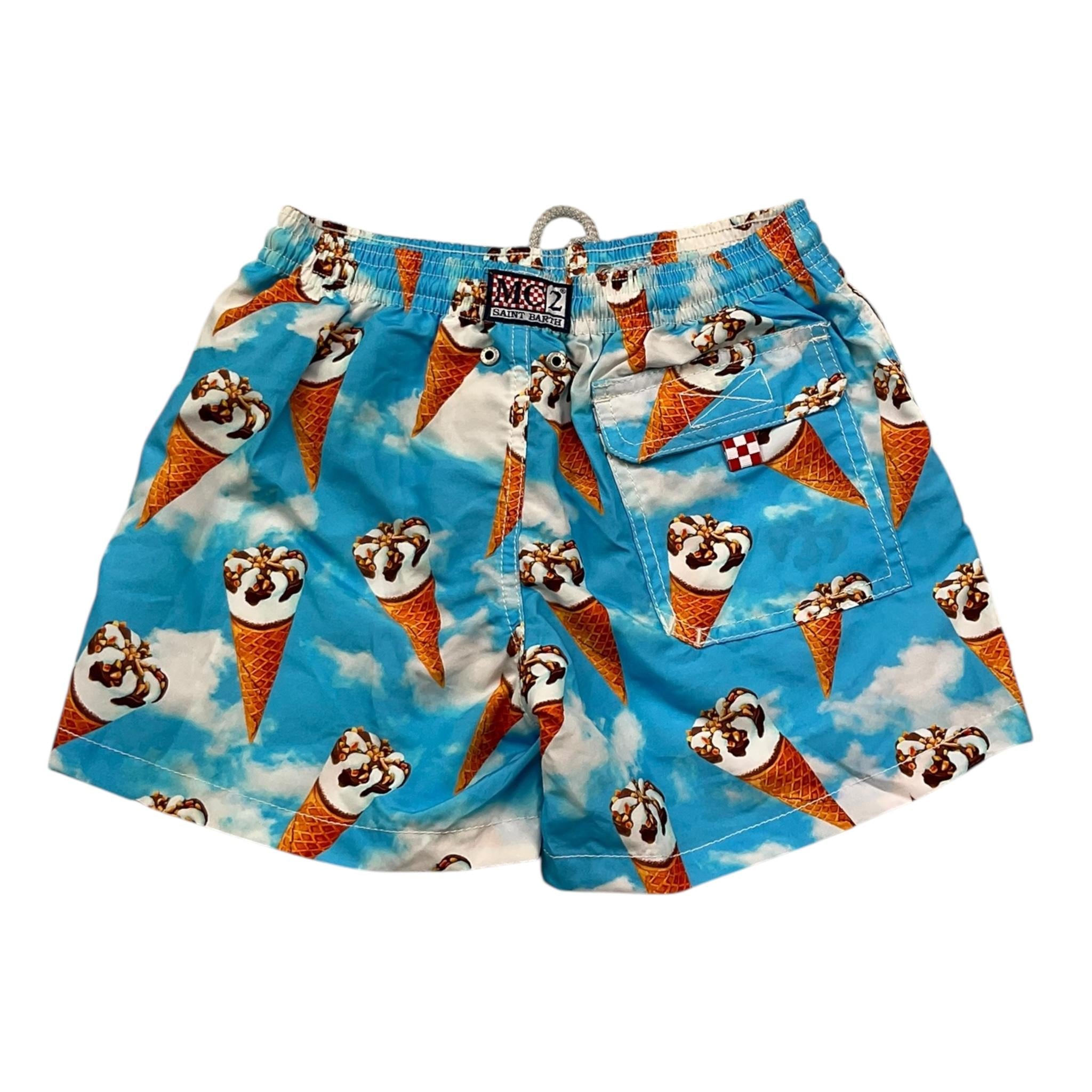 Saint Barth Costume Tinta Unita con Cornetti Algida per Bambino JEA000102291 AZZURRO SAINT BARTH 