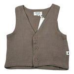 Petit Indi Gilet Tinta Unita per Neonato SS25BK7228X MARRONE PETIT INDI 