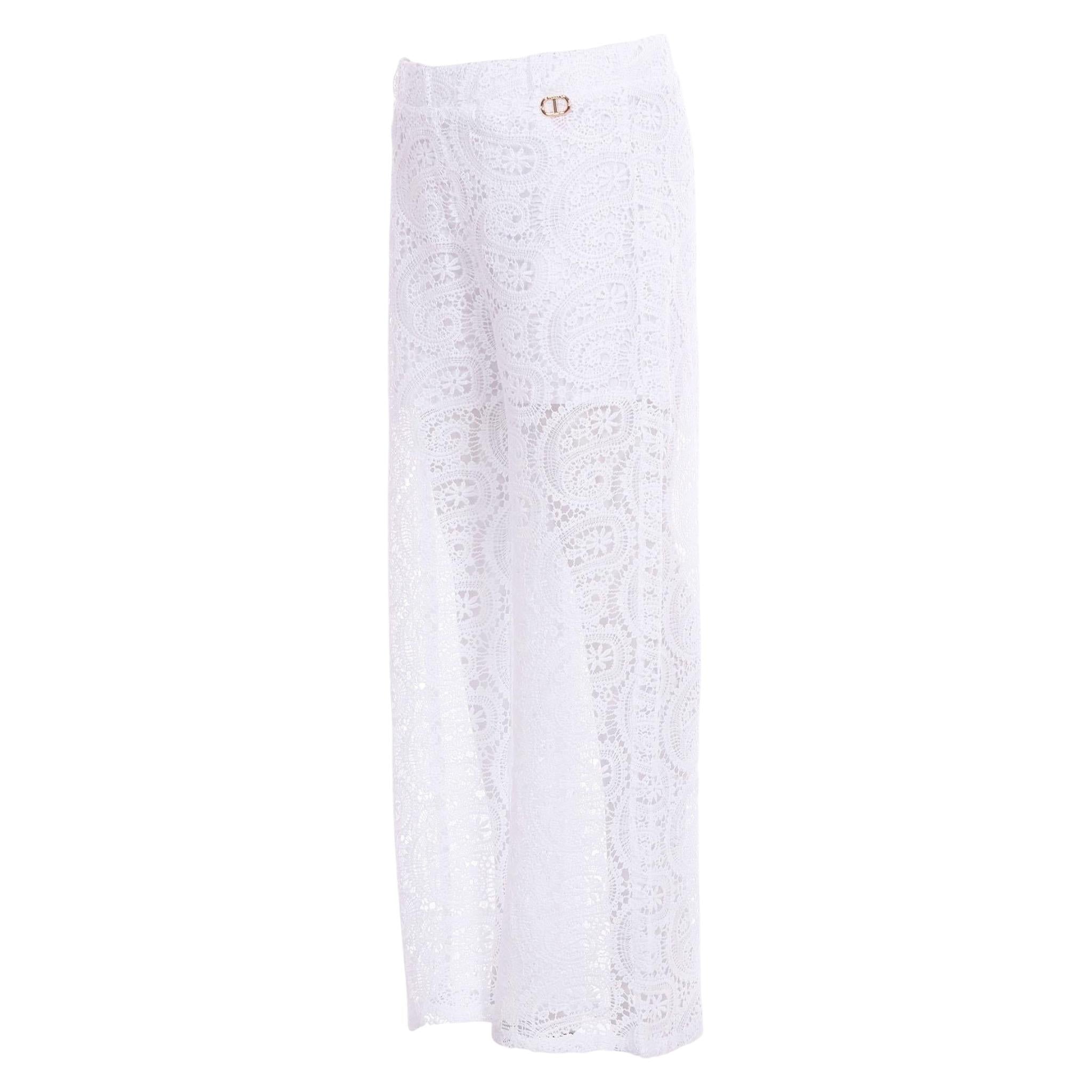 Twinset Pantalone tinta unita Traforato Bianco per Bambina 251GJ2QR4X BIANCO TWINSET 