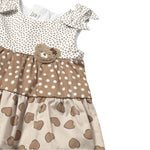 Mayoral Abito Bicolore con Fantasia A Pois Bianco/Marrone per Neonata 1868X BIANCO/MARRONE MAYORAL 