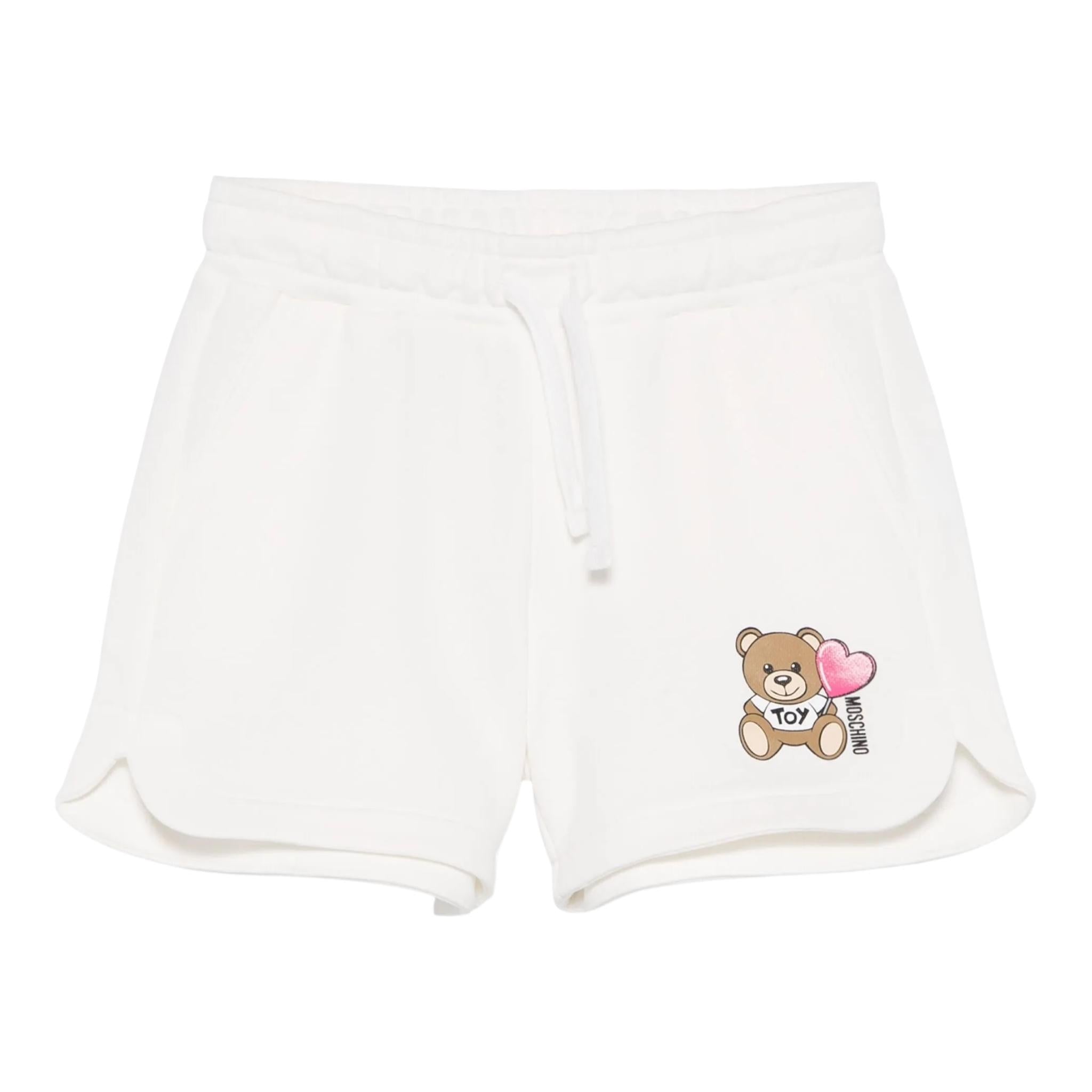 Moschino Short Tuta Tinta Unita con Loog per Bambina HDQ01M BIANCO MOSCHINO 
