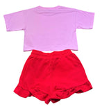 Moschino Completo 2 Pezzi T-Shirt-Short Bicolore per Bambina HDG01N ROSA MOSCHINO 