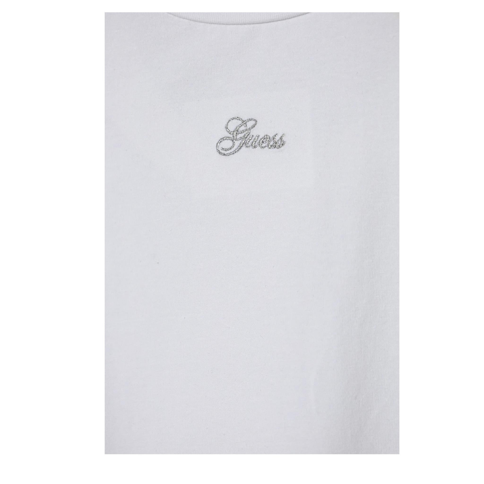 Guess T-Shirt Girocollo Tinta Unita con Logo per Neonata K5RI22K6YW4XX BIANCO GUESS 