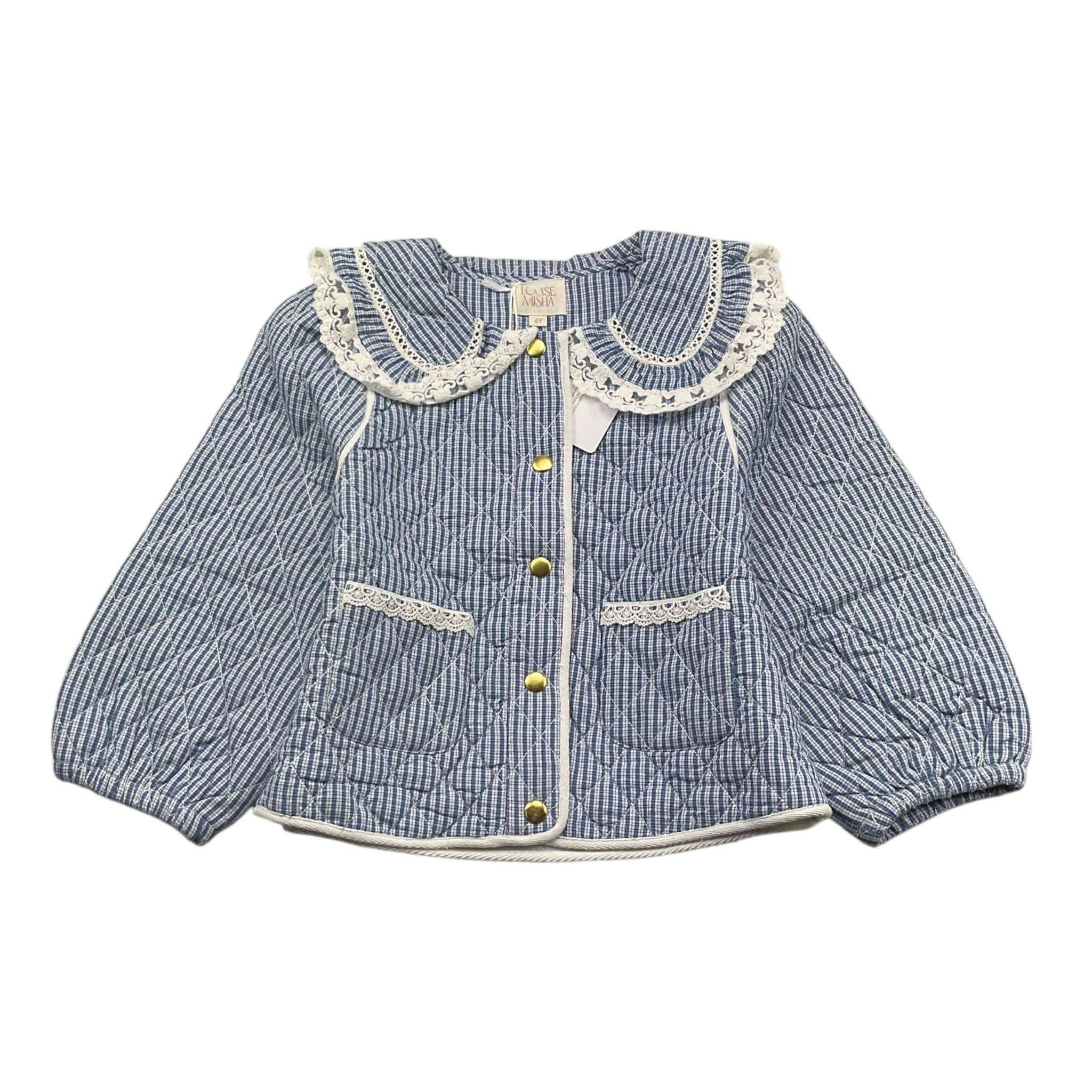 LOUISE MISHA giacca tinta unita con bottoni e ricami Azzurro per Bambina GRIW24JO242 AZZURRO LOUISE MISHA 