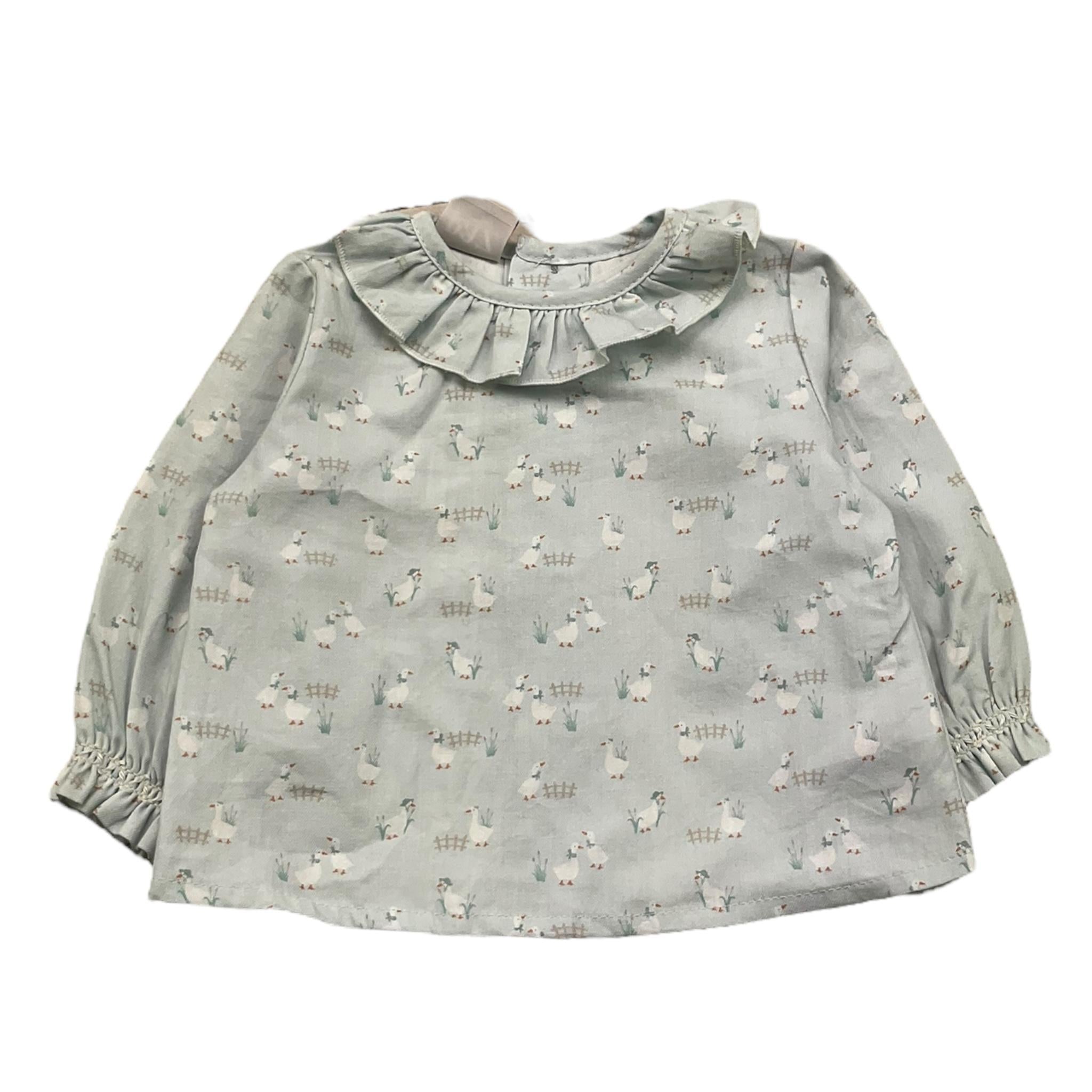 PAZ RODRIGUEZ camicia manica lunga tinta unita cn stampa Azzurro per Neonata 006151023 AZZURRO PAZ RODRIGUEZ 