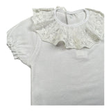Calamaro Body Mezza Manica Tinta Unita con Colletto per Bambina 19109J BIANCO CALAMARO 