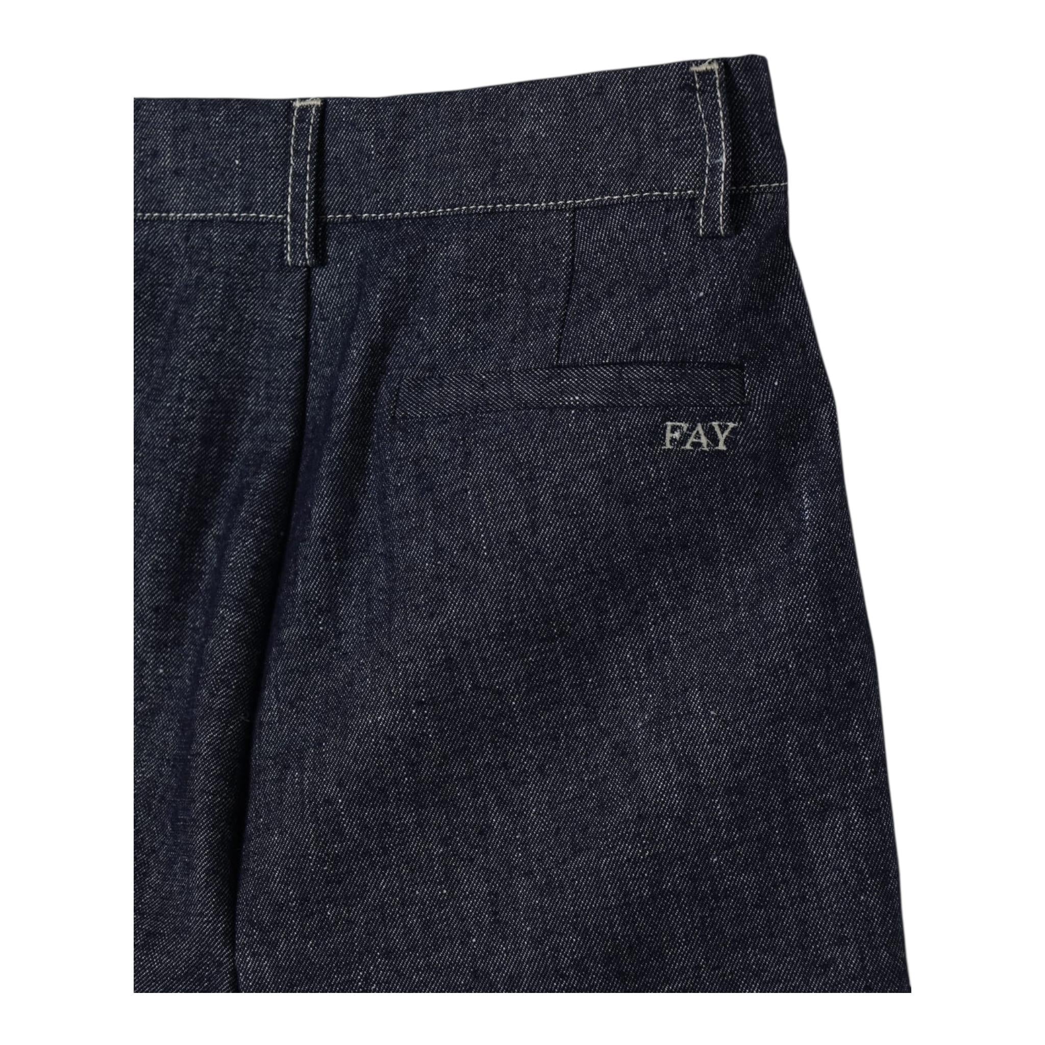 Fay Bermuda In Denim Tinta Unita per Bambino FW6159 BLU FAY 