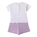 Sarabanda Completo 2 Pezzi T-Shirt-Short per Neonata 0B255XN BIANCO/LILLA SARABANDA 