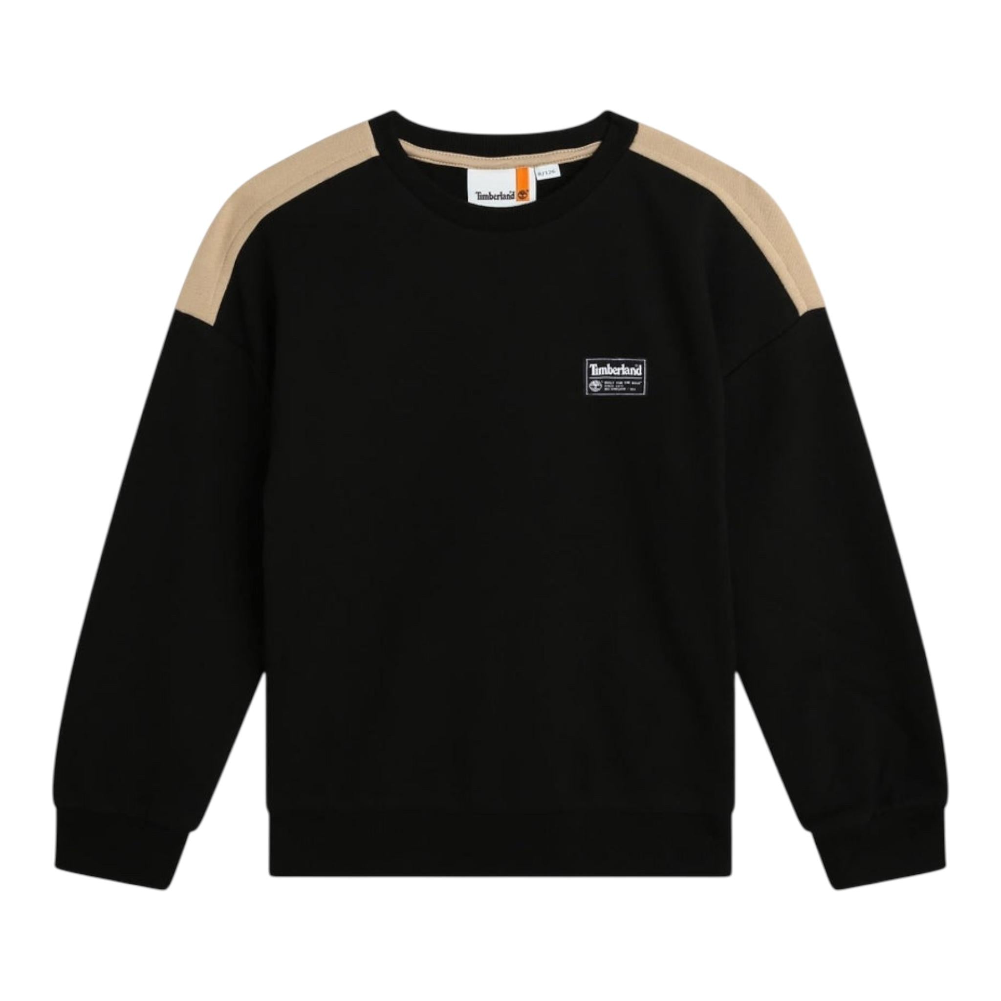 Timberland Felpa Girocollo Tinta Unita con Stampa per Bambino T60076 NERO TIMBERLAND 