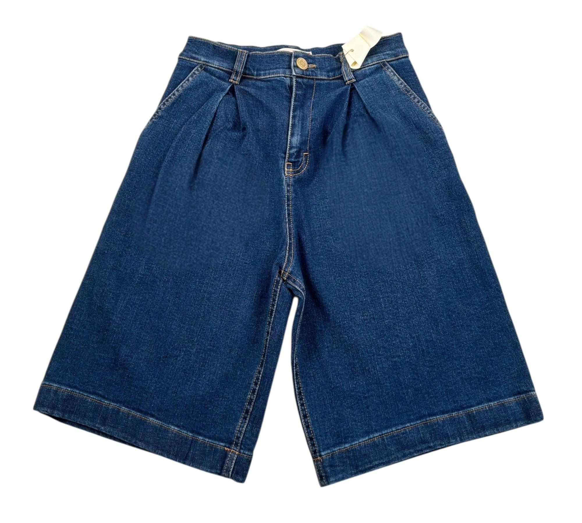 Elisabetta Franchi Short Bermuda Tinta Unita In Denim per Bambina EFBE071 BLU ELISABETTA FRANCHI 