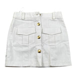 Jijil Gonna tinta unita con Tasconi Bianco per Bambina JJE23GO034 BIANCO JIJIL 