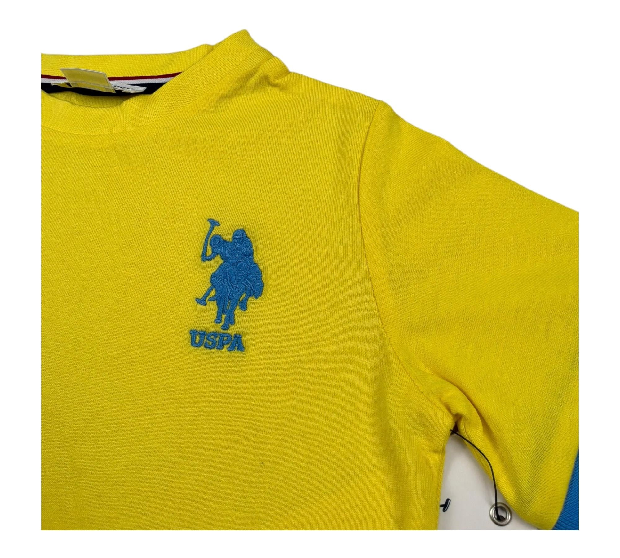 U.S. Polo Assn T-Shirt Girocollo Tinta Unita con Logo per Bambino US41554004 GIALLO U.S. POLO ASSN 