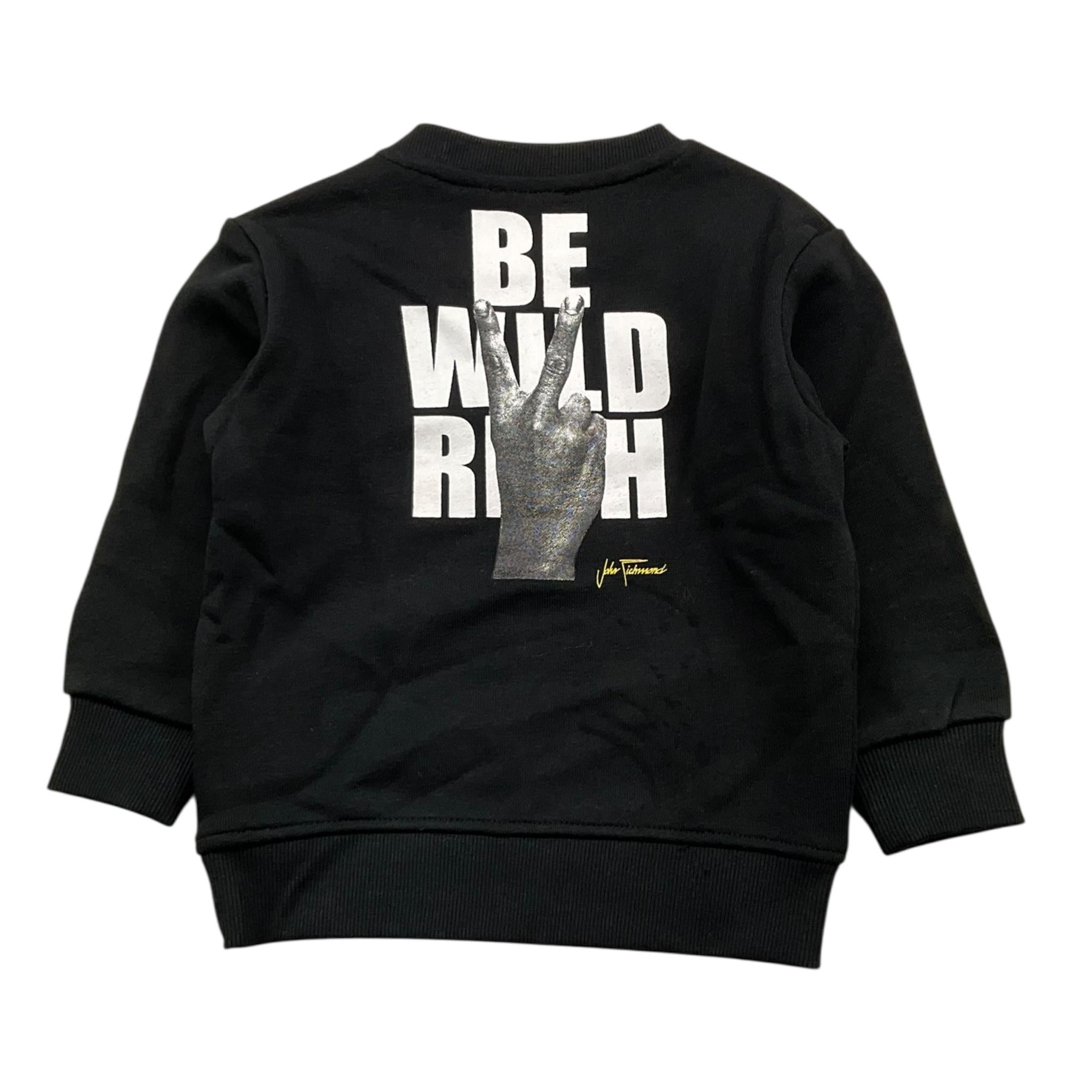 JOHN RICHMOND felpa girocollo tinta unita con stampa Nero per Neonato RIA24064FE NERO JOHN RICHMOND 