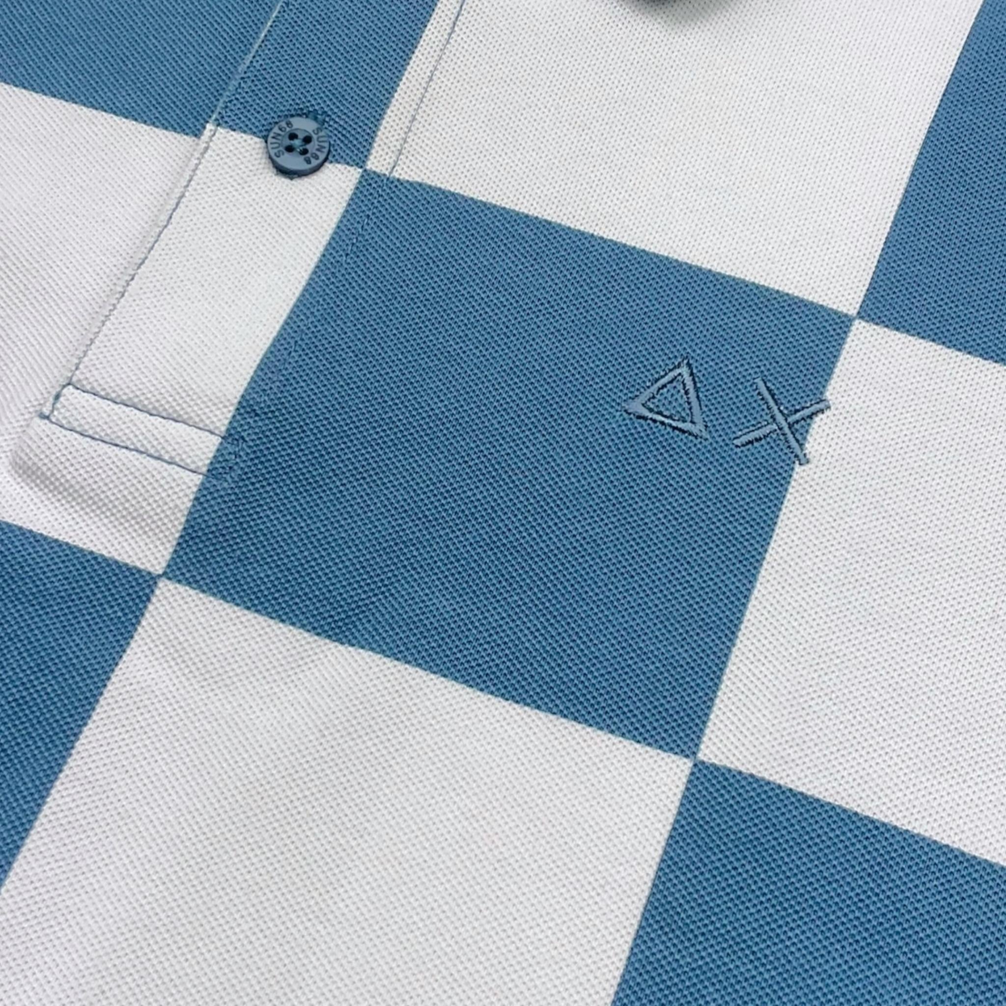 Suns68 Polo Mezza Manica Bicolore con Fantasia per Bambino CPA35329 BIANCO/AZZURRO SUNS68 