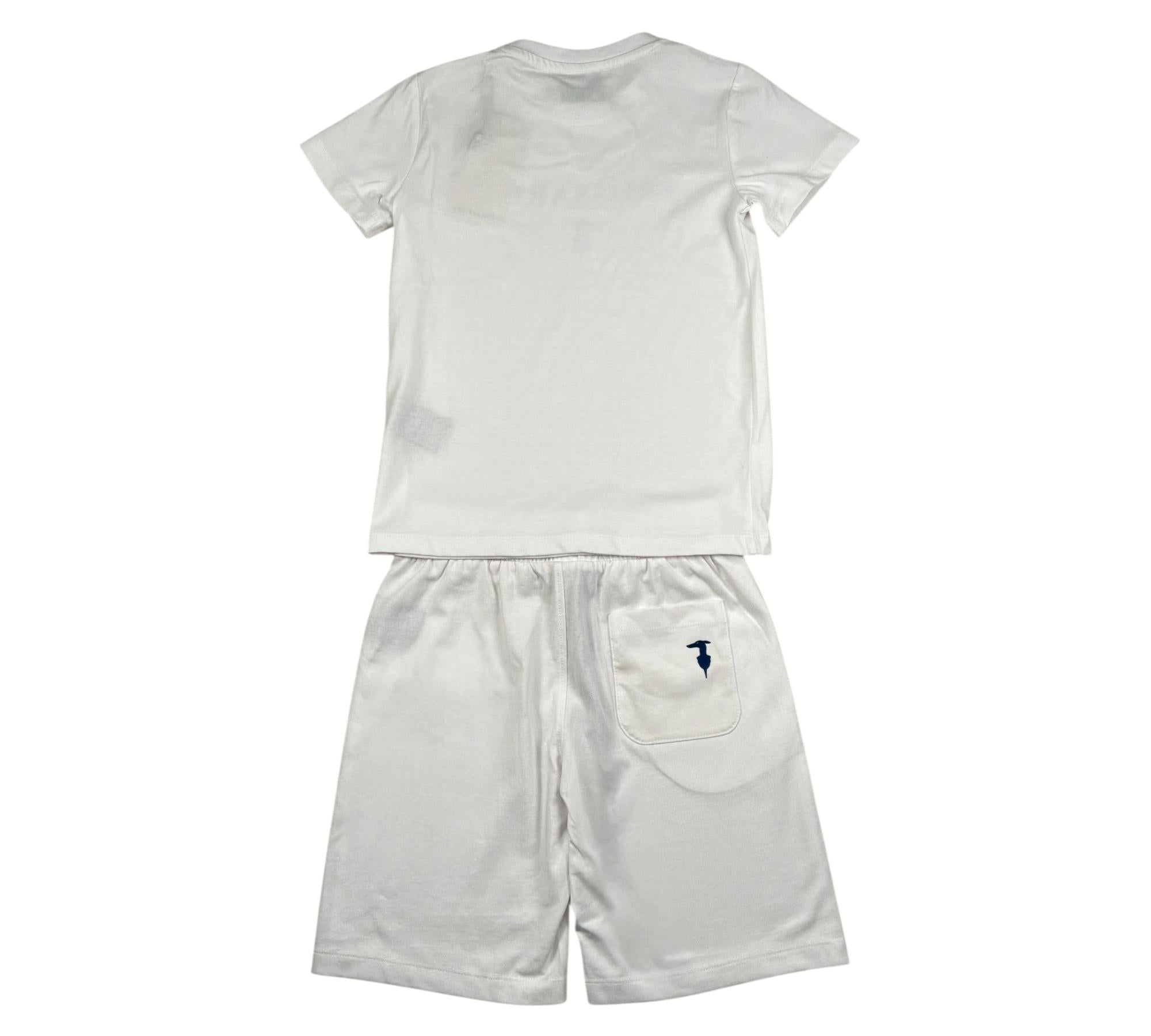 Trussardi Completo 2 Pezzi T-Shirt-Bermuda Tinta Unita per Bambino TBP26010CJ BIANCO TRUSSARDI 