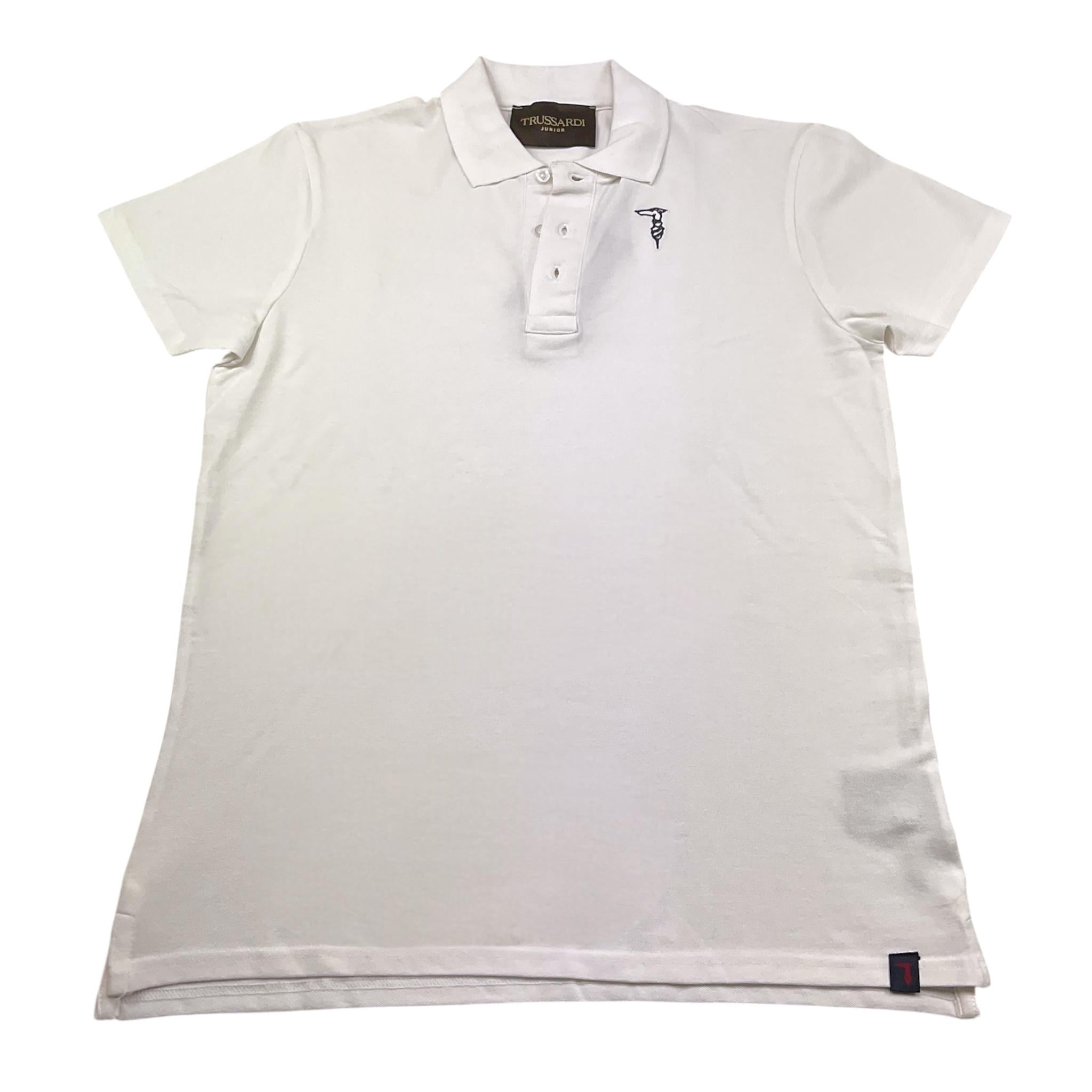 Trussardi Polo Mezza Manica Tinta Unita con Logo per Bambino TBP22040PO BIANCO TRUSSARDI 