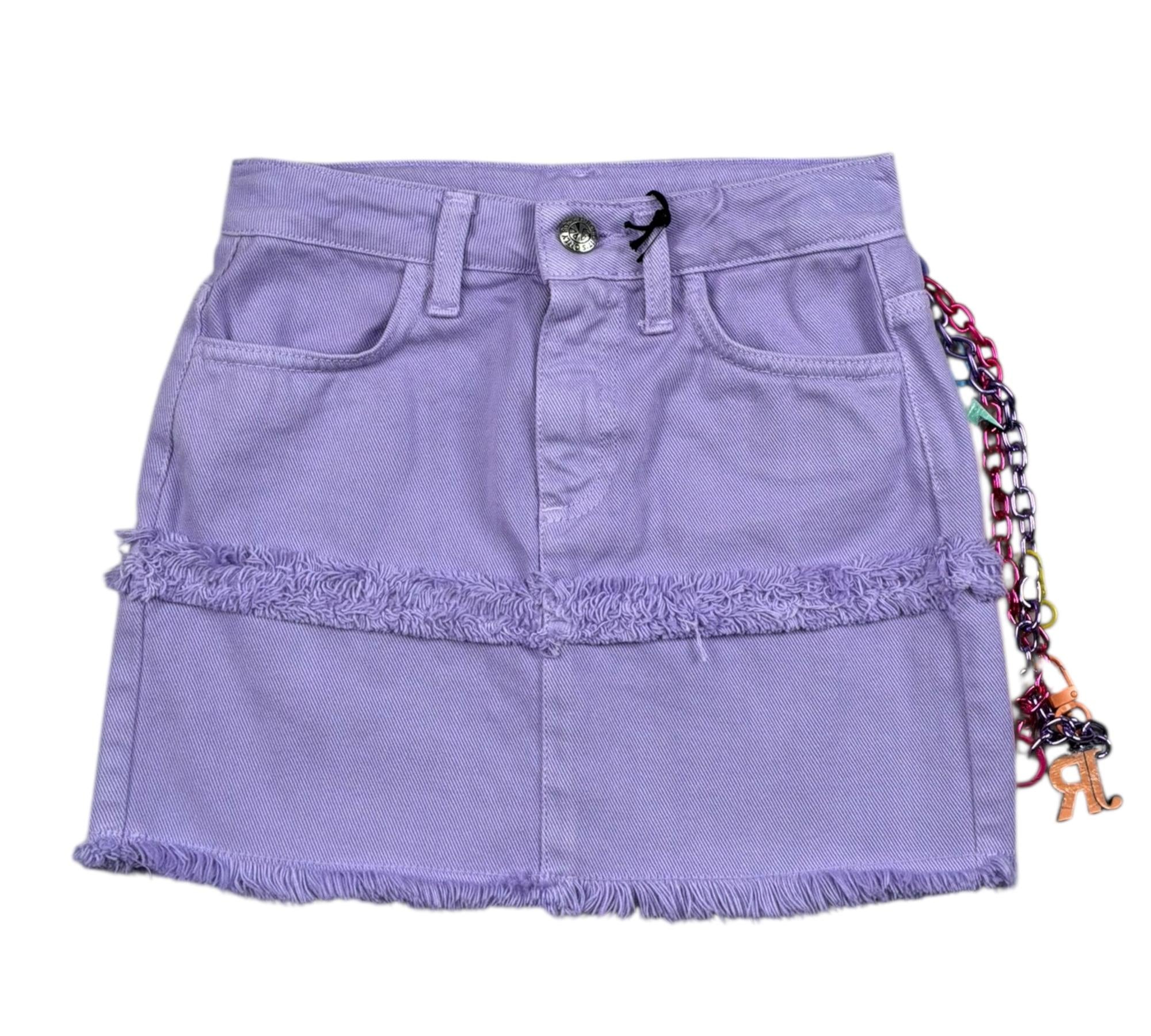 John Richmond Gonna In Denim Tinta Unita con Applicazioni per Bambina RGP26143GO LILLA JOHN RICHMOND 