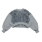 LU LU BY MISS GRANT felpa tinta unita con paillettes Grigio per Bambina LL3094 GRIGIO LU LU BY MISS GRANT 