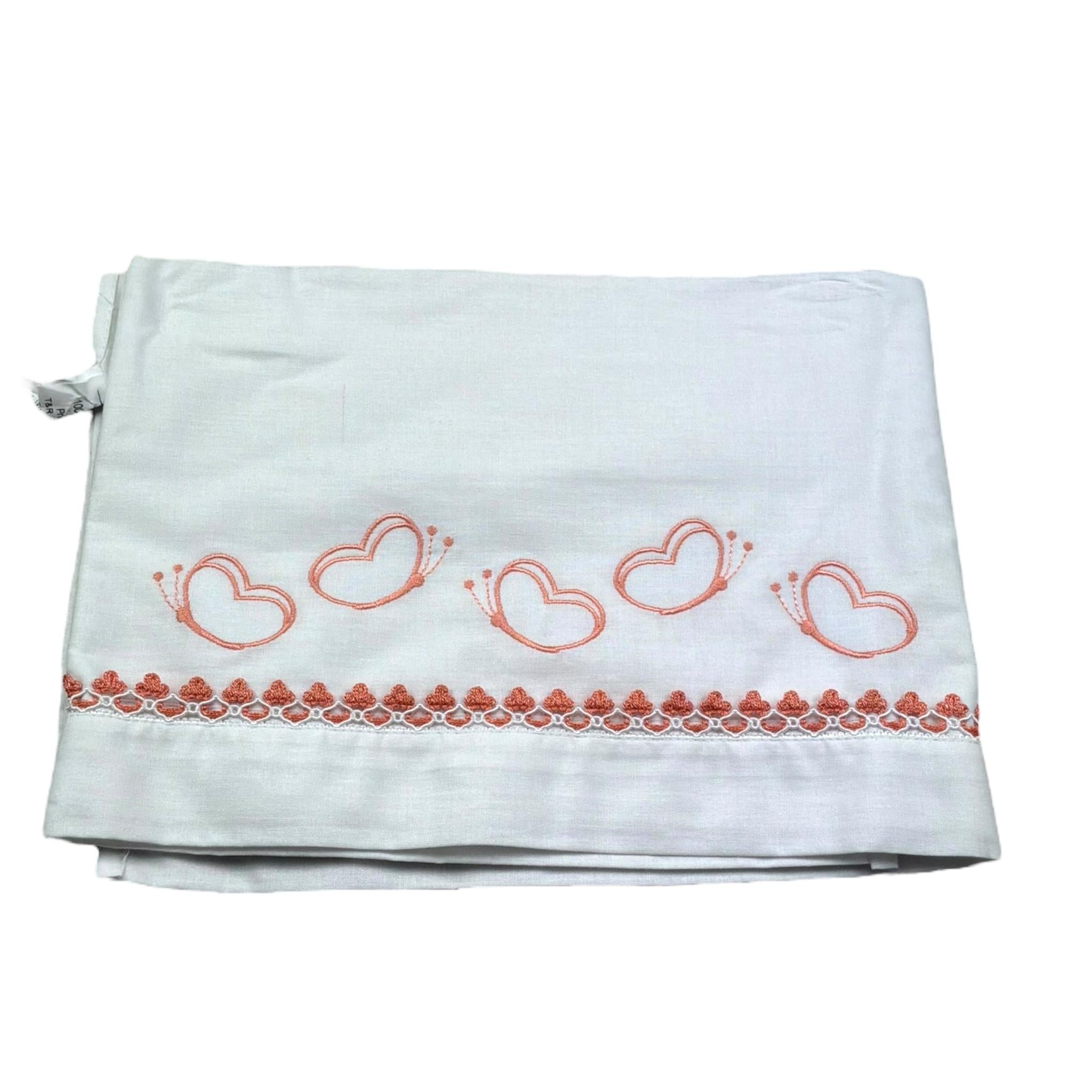 Isabel & Martinez Lenzuola Tinta Unita con Ricami per Neonata IM25N434 BIANCO ISABEL & MARTINEZ 