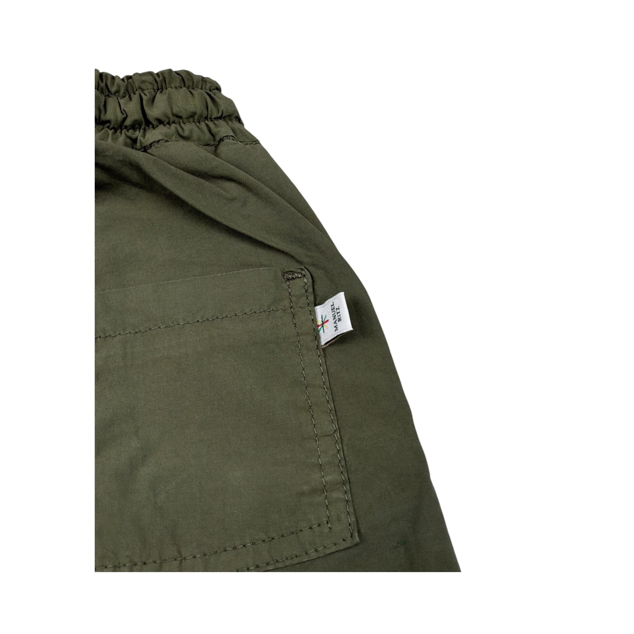 Manuel Ritz Pantalone Tinta Unit con Elastico In Vita Verde per Bambino MR3018J VERDE MANUEL RITZ 
