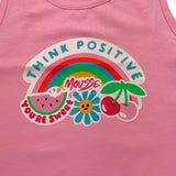 Mousse Canotta Girocollo Tinta Unita con Stampa per Bambina SKTC377P ROSA MOUSSE 