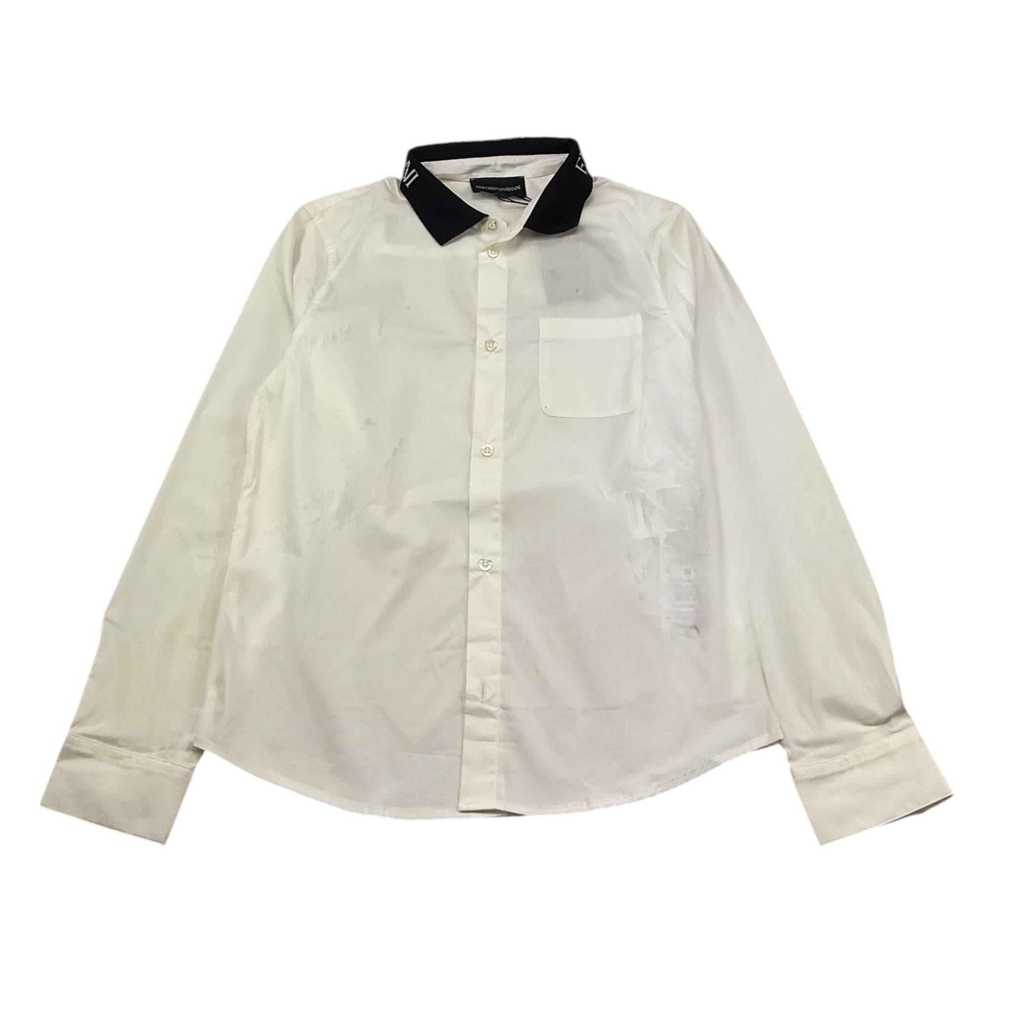 Emporio Armani Camicia Tinta Unita con Colletto In Contrasto per Bambino 6R4CJ5X BIANCO EMPORIO ARMANI 