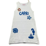Saint Barth Abito Giromanica Tinta Unita con Ricami per Bambina AUDIE BIANCO SAINT BARTH 