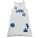 Saint Barth Abito Giromanica Tinta Unita con Ricami per Bambina AUDIE BIANCO SAINT BARTH 
