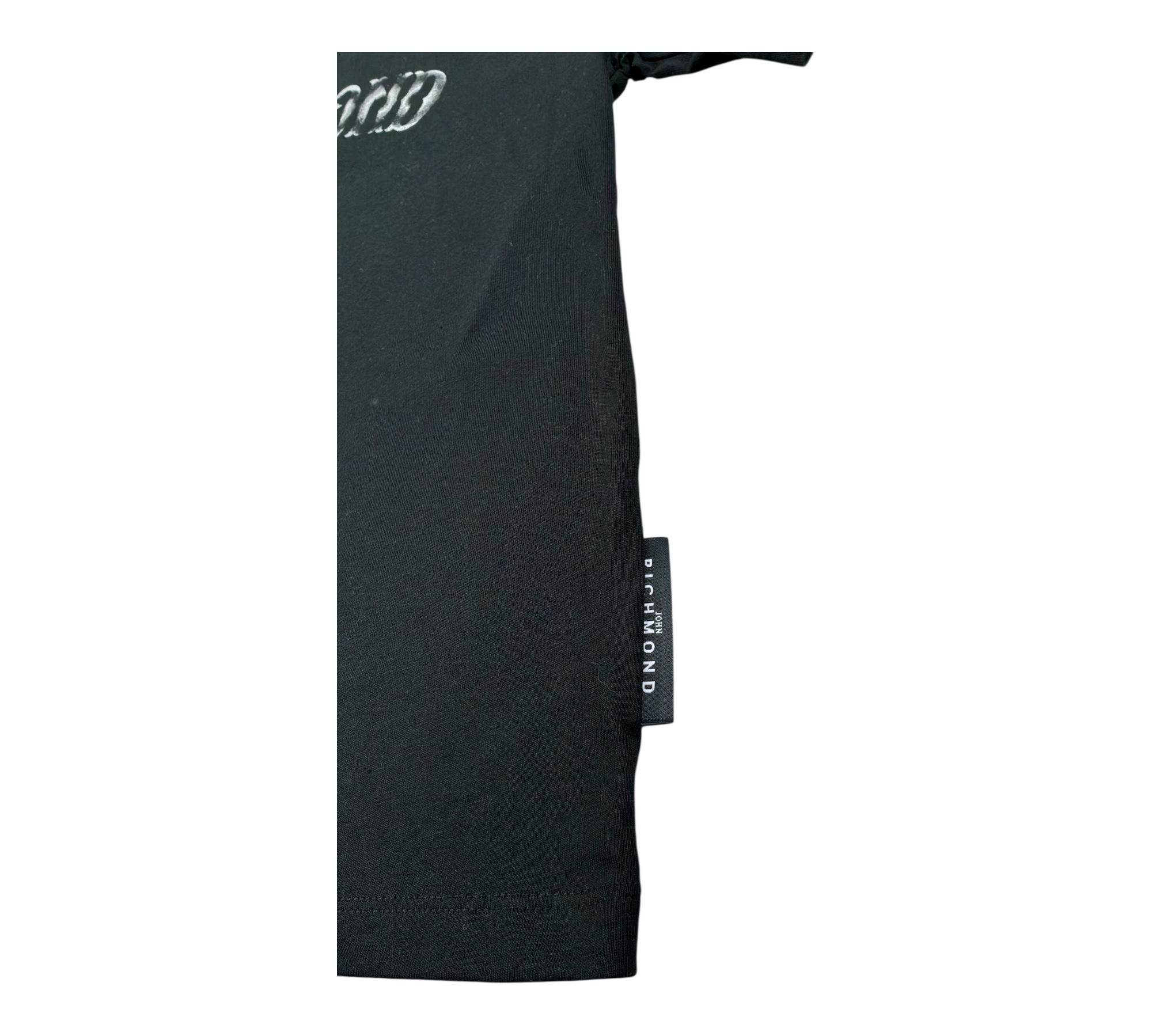 John Richmond T-Shirt Girocollo Tinta Unita con Stampa per Bambino RBP26089TS NERO JOHN RICHMOND 