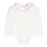 Monnalisa Body Tinta Unita con Colletto per Neonata 37D300 BIANCO MONNALISA 