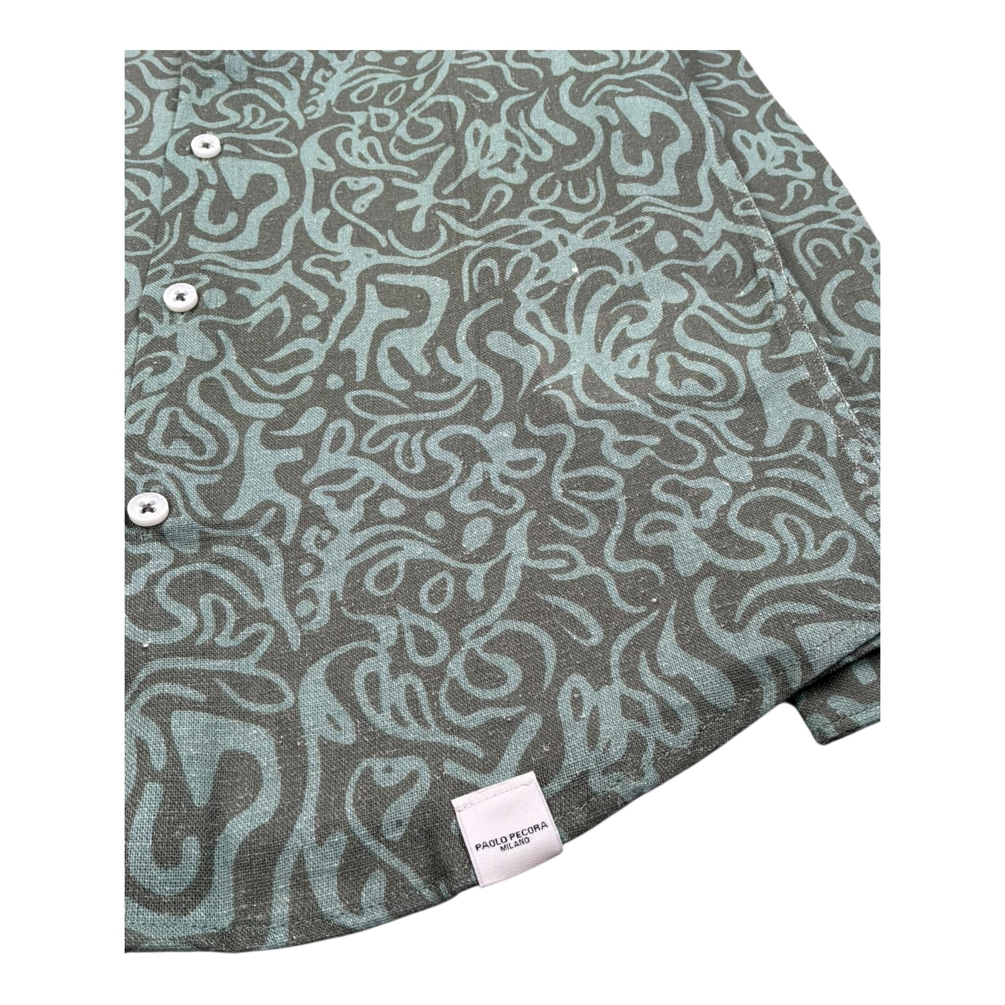 Paolo Pecora Camicia Manica Lunga Stampa Fantasia per Bambino PP4033 VERDE PAOLO PECORA 