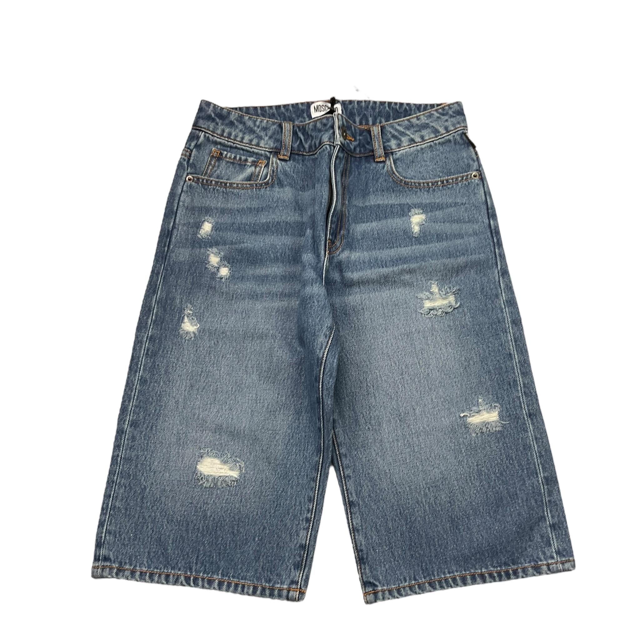 Moschino Bermuda In Denim Tinta Unita per Bambino HUQ026 BLU MOSCHINO 