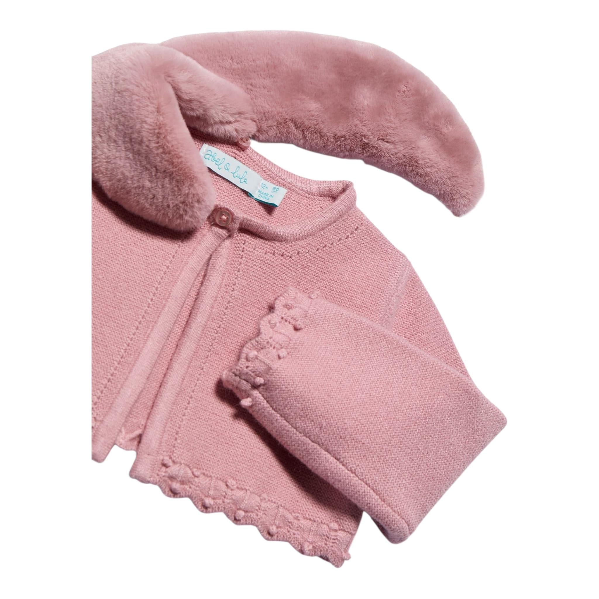ABEL & LULA coprispalle tinta unita con colletto rimovibile Rosa per Neonata 5814 ROSA ABEL & LULA 