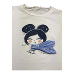Liu Jo T-Shirt Tinta Unita Girocollo con Stampa per Bambina KA5039X BIANCO LIU JO 