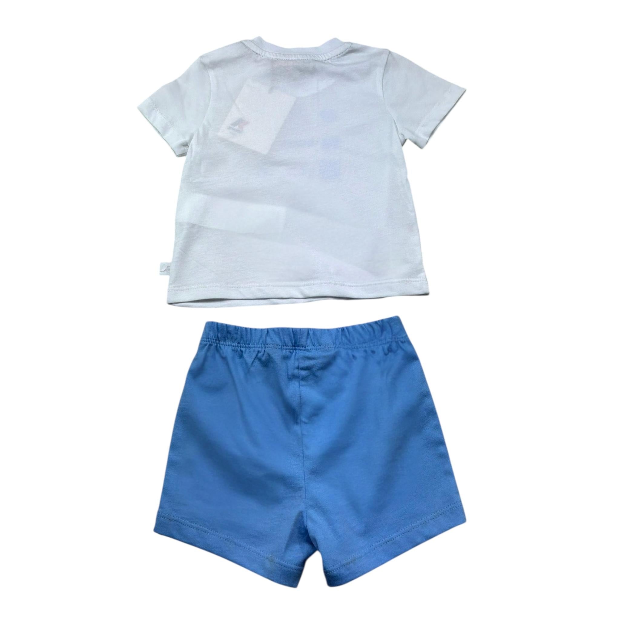 K-Way Completo 2 Pezzi Bicolore T-Shirt-Bermuda per Neonato K2151EW BIANCO/BLU K-WAY 