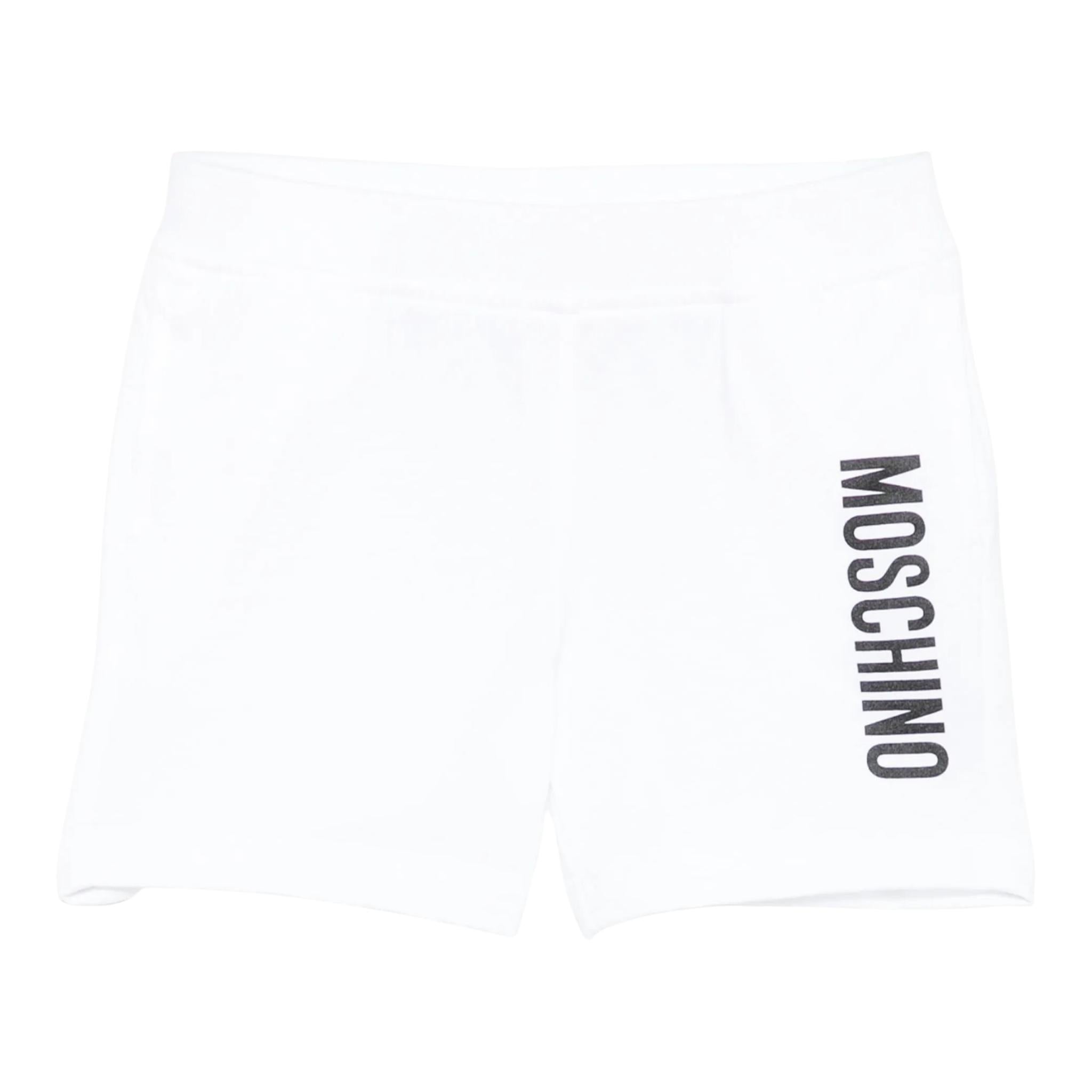 Moschino Bermuda Tinta Unita con Logo per Neonato MUQ01LN BIANCO MOSCHINO 