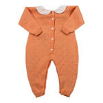 Barcellino Tutina Tinta Unita con Colletto per Neonata 111001 ARANCIONE BARCELLINO 