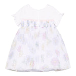 Monnalisa Abito Mezza Manica con Gonna Tulle per Bambina 31E906J BIANCO MONNALISA 
