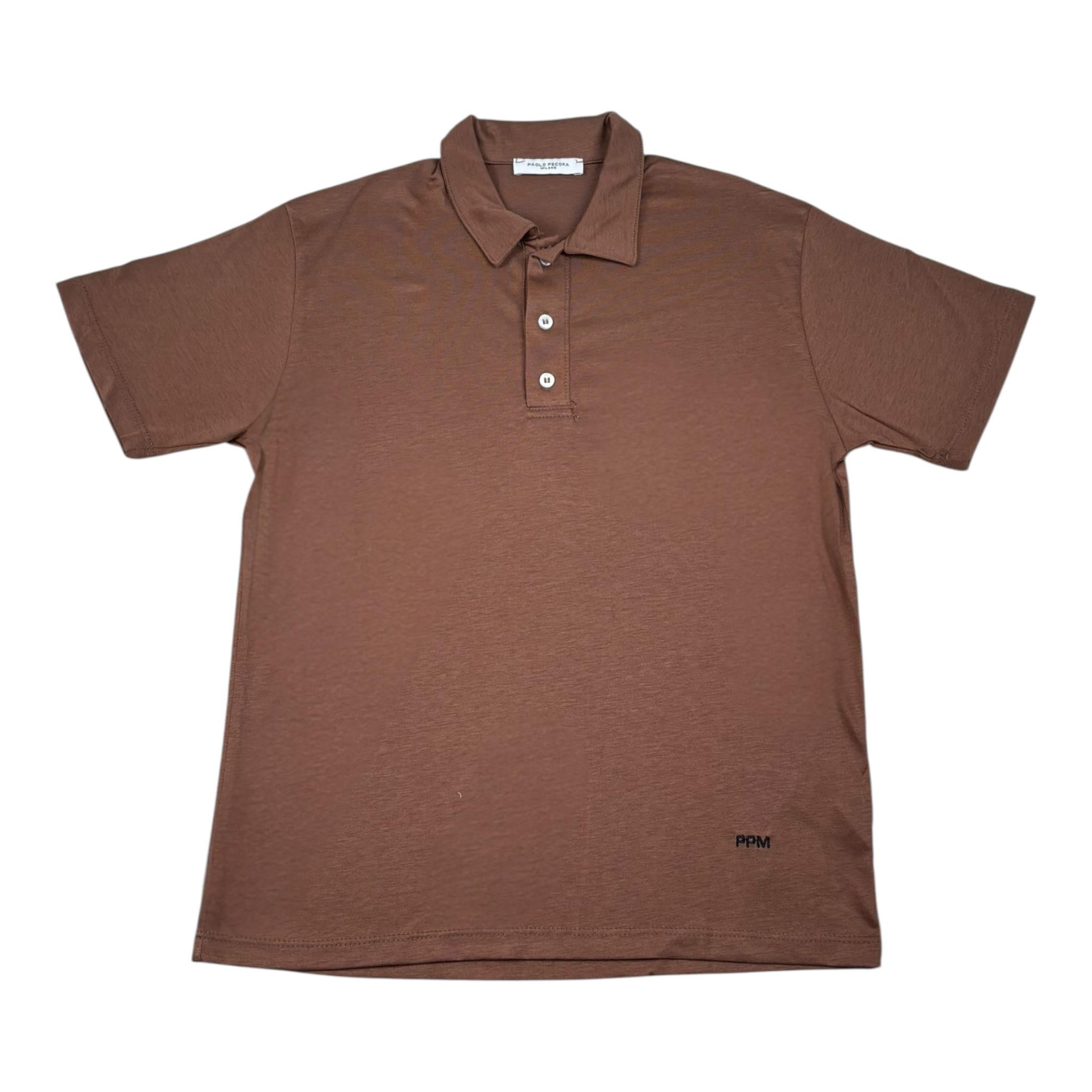 Paolo Pecora Polo Mezza Manica Tinta Unita per Bambino PP3935X MARRONE PAOLO PECORA 