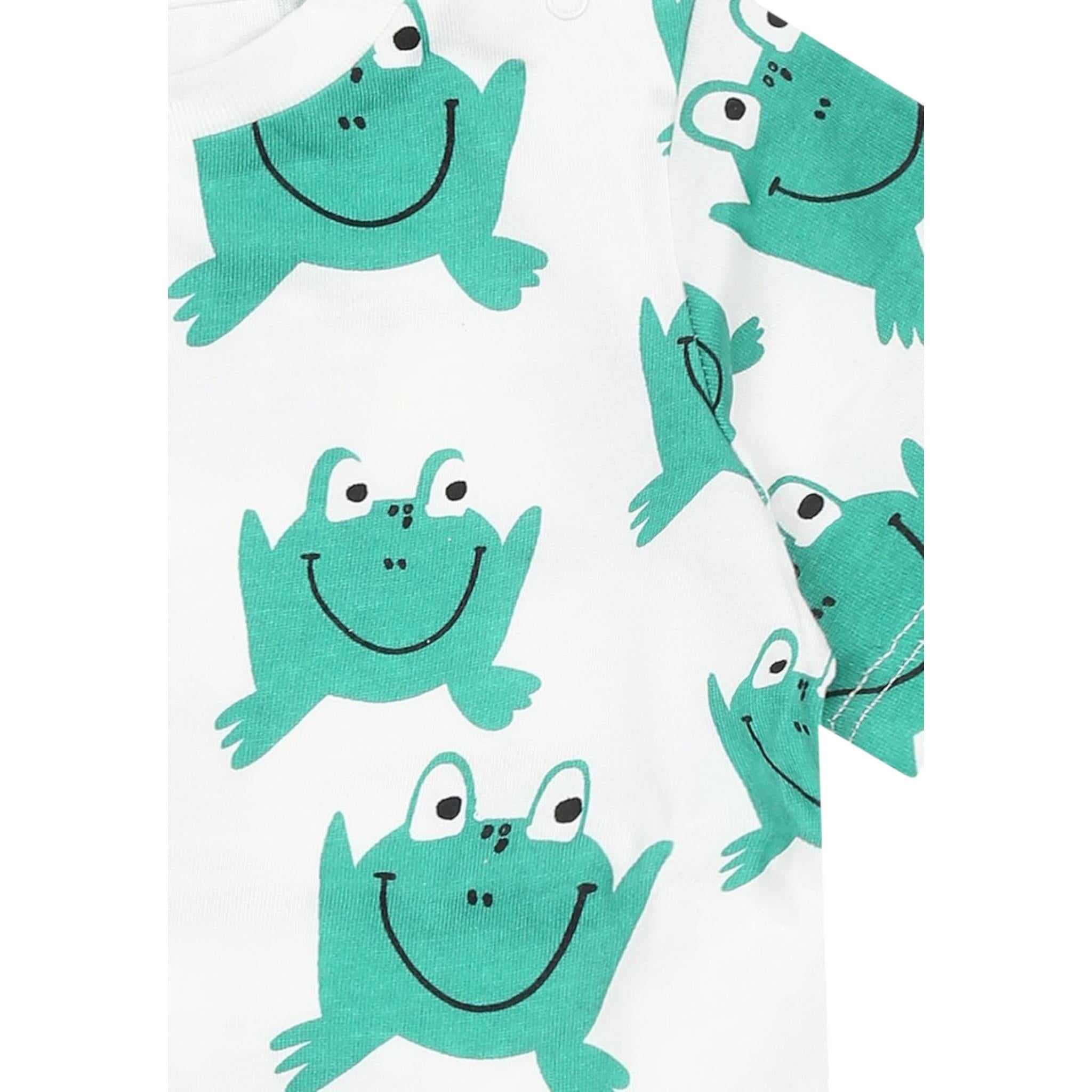 Stella Mccartney T-Shirt Girocollo Tinta Unita con Stampe Rana per Bambino TW8561J BIANCO STELLA McCARTNEY 