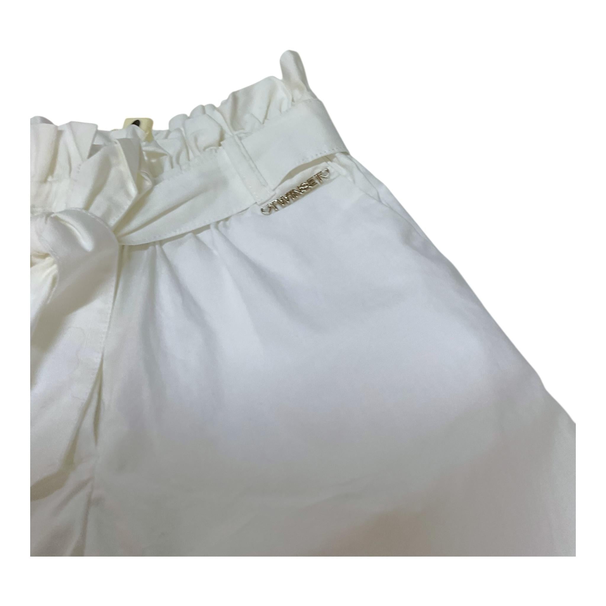 Twinset Pantalone Tinta Unita con Cintura per Bambina 231GJ2053 BIANCO TWINSET 