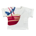 Miss Grant T-Shirt Girocollo tinta unita con Stampa Bianco per Neonata MG1277 BIANCO MISS GRANT 