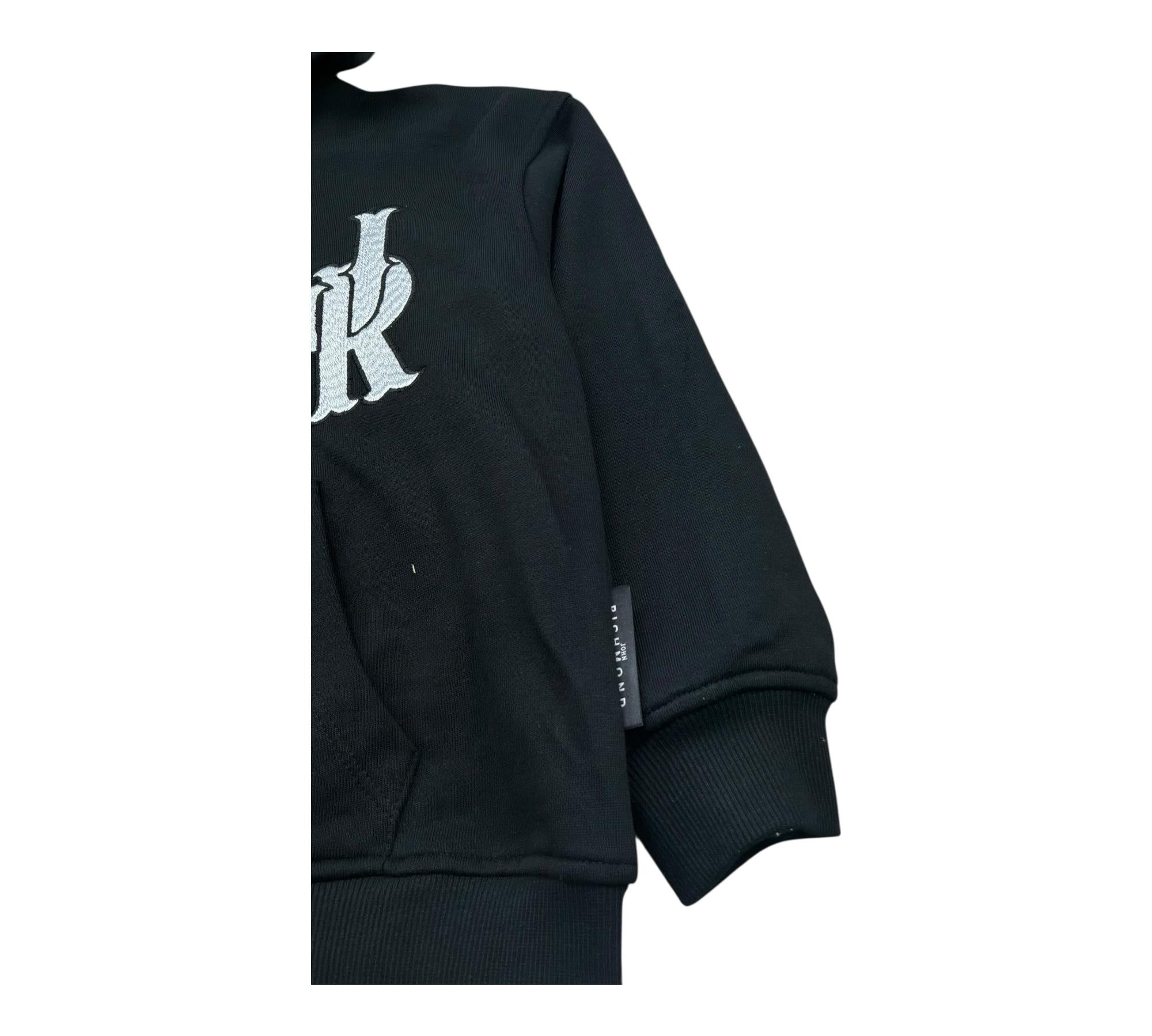 John Richmond Felpa con Zip E Cappuccio Tinta Unita per Bambina RGP26057FE NERO JOHN RICHMOND 