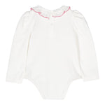 Monnalisa Body Tinta Unita con Colletto per Neonata 37D300 BIANCO MONNALISA 