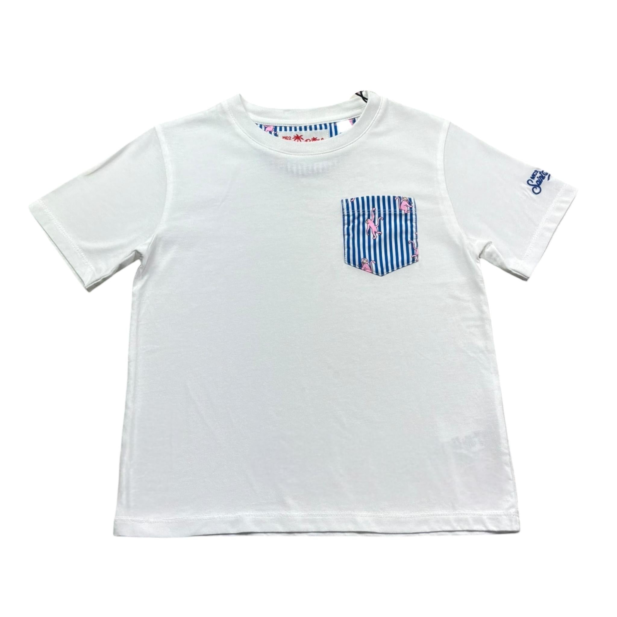 Saint Barth T-Shirt Girocollo Tinta Unita con Stampa per Bambino 00704L BIANCO SAINT BARTH 