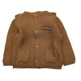 DANIELE ALESSANDRINI cardigan tinta unita con cappuccio Marrone per Neonato 1291W00035N MARRONE DANIELE ALESSANDRINI 